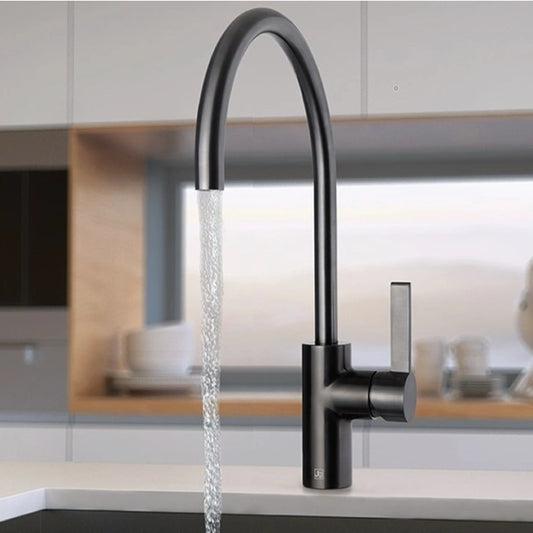 Vos Brushed Black Single Lever Pull Out Sink Mixer
