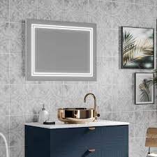 HiB Boundary LED Illuminated Steam-Free Bathroom Mirror With Charging Socket
