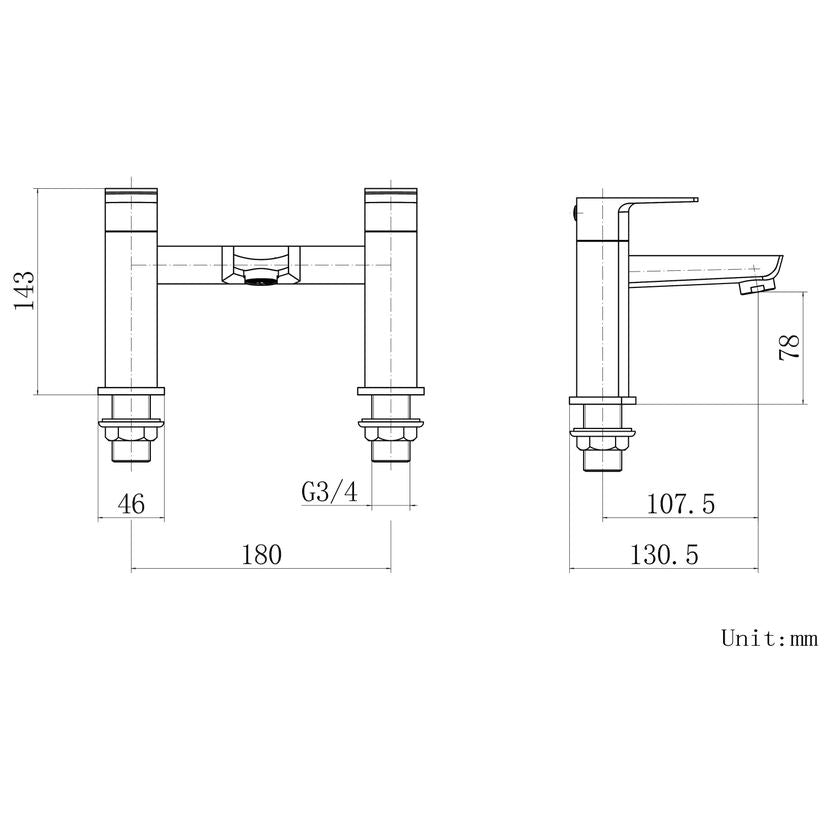 Hix Bath Filler Matt Black