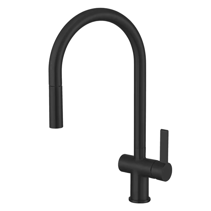 Vos Matt Black Single Lever Pull Out Sink Mixer