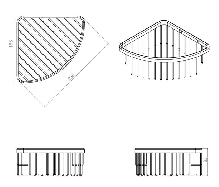 Screw Fixed Corner Basket Chrome (856C)