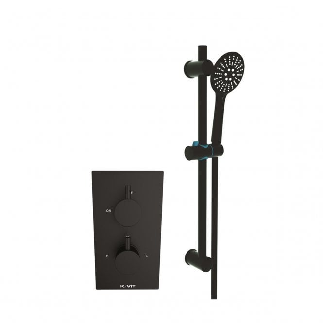 Nero Round Thermostatic Shower With Adjustable Slide Rail Kit