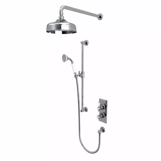 Lansdown Dual Function Shower System With Riser Kit & Overhead Shower