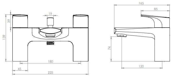 Tavistock Strike Bath Shower Mixer Tap With Hose And Handset Chrome (TSE42)